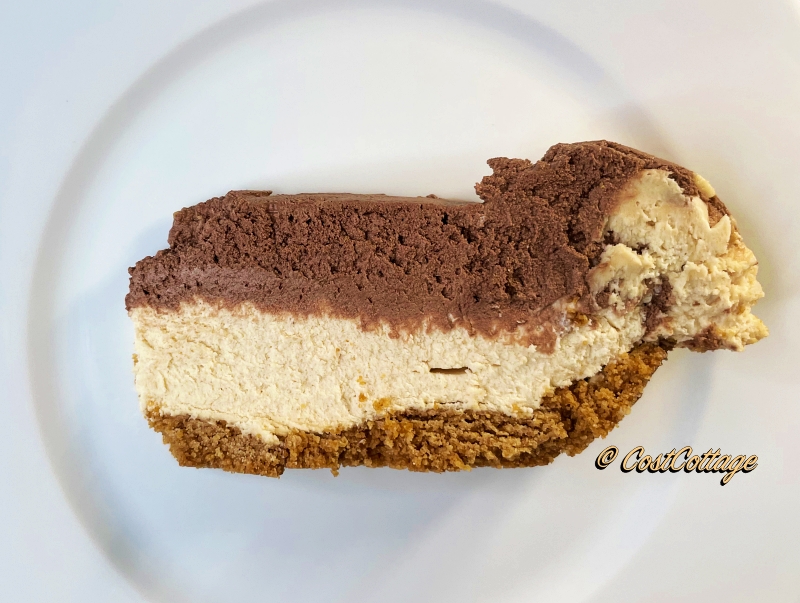 Slice of Costco Peanut Butter Chocolate Cream Pie